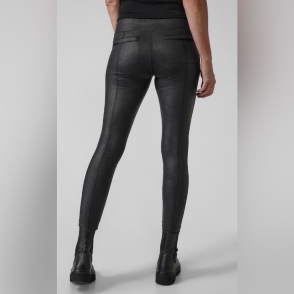 Athleta Black Faux-Leather Skinny Leggings